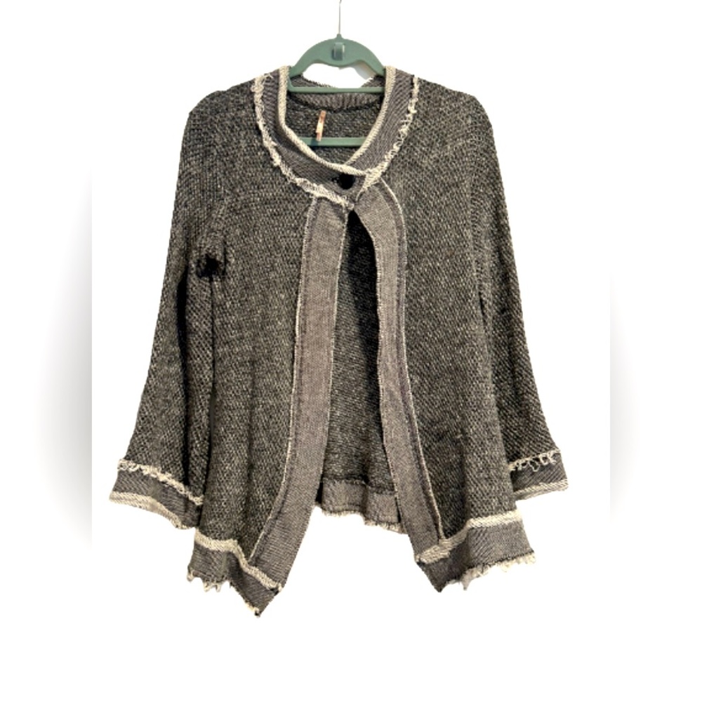 Pete Black and White Cardigan Sweater, Size Small